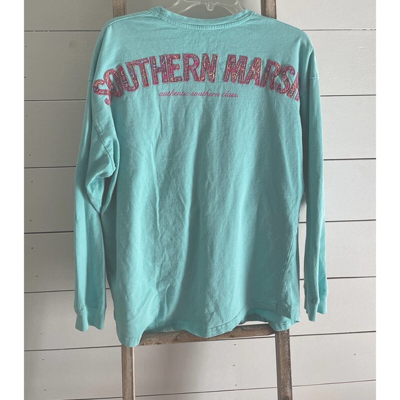 Southern Marsh Tops - Southern Marsh Womens Original Rebecca Jersey Shirt Blue Paisley Top Size M